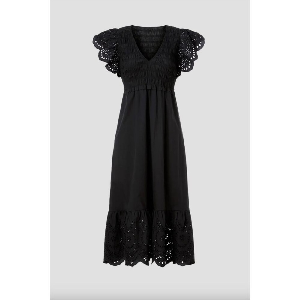 Rails Black Eyelet Midi Dress - Picture 3 of 7